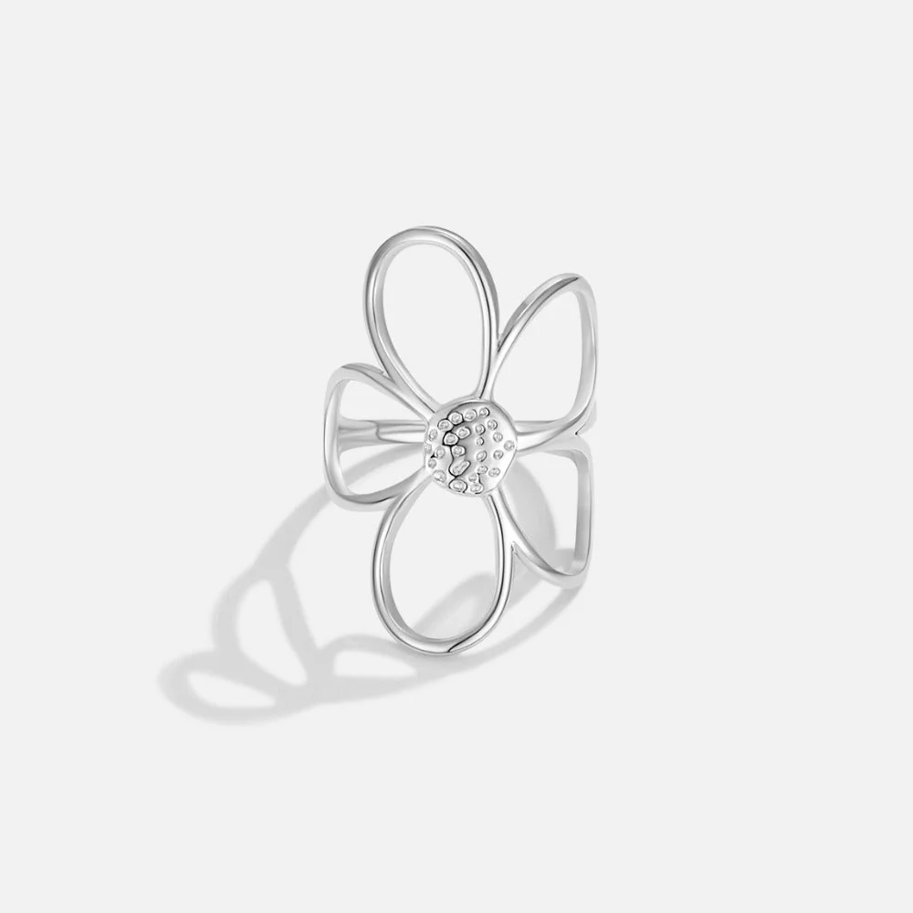Silver Daisy Flower Ring - Image 3