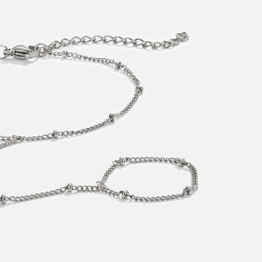 Silver Hand Chain Bracelet - Image 2
