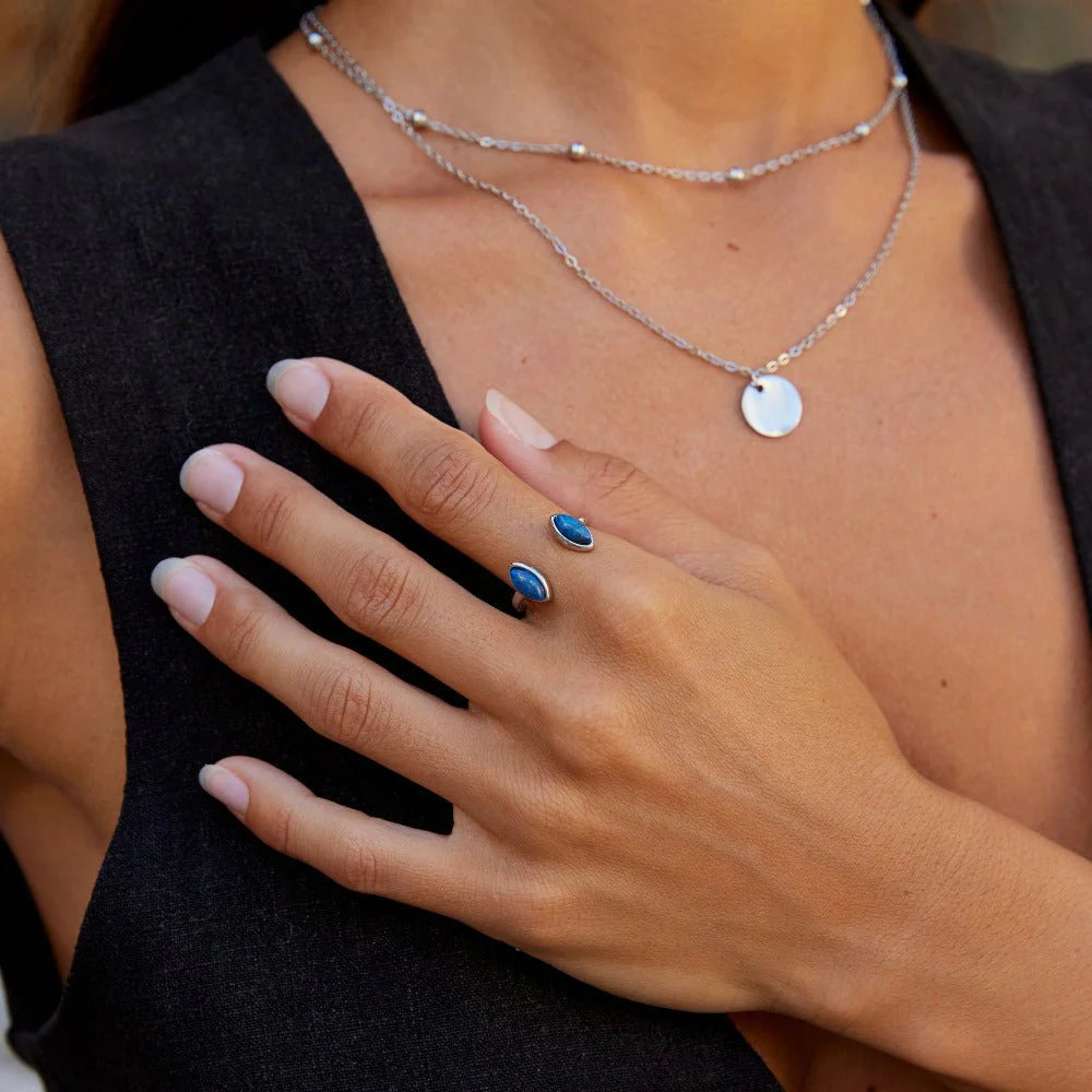 Silver Lapis Lazuli Wrap Ring - Image 2