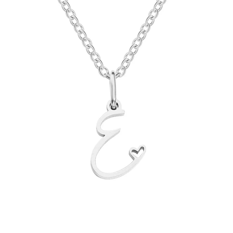 Silver Letter Heart Necklace - Image 10