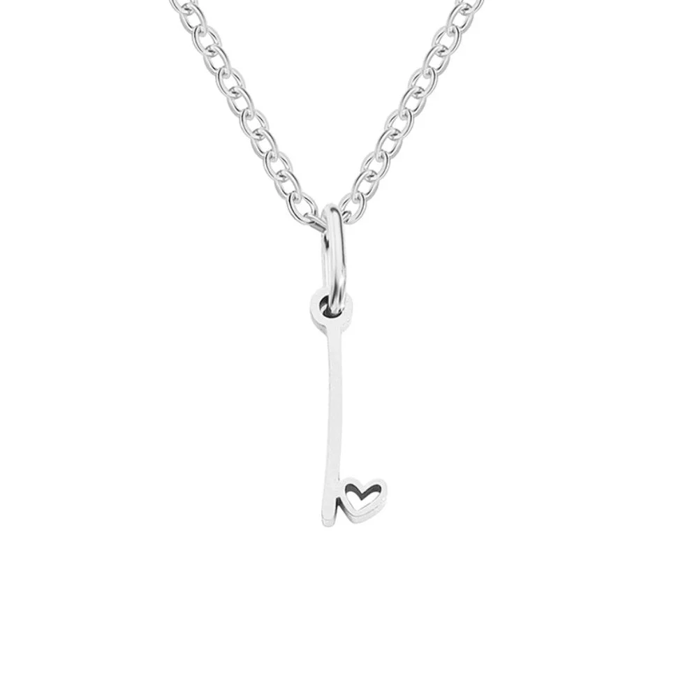 Silver Letter Heart Necklace - Image 14
