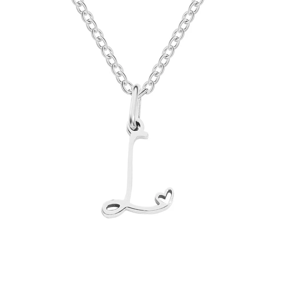 Silver Letter Heart Necklace - Image 16