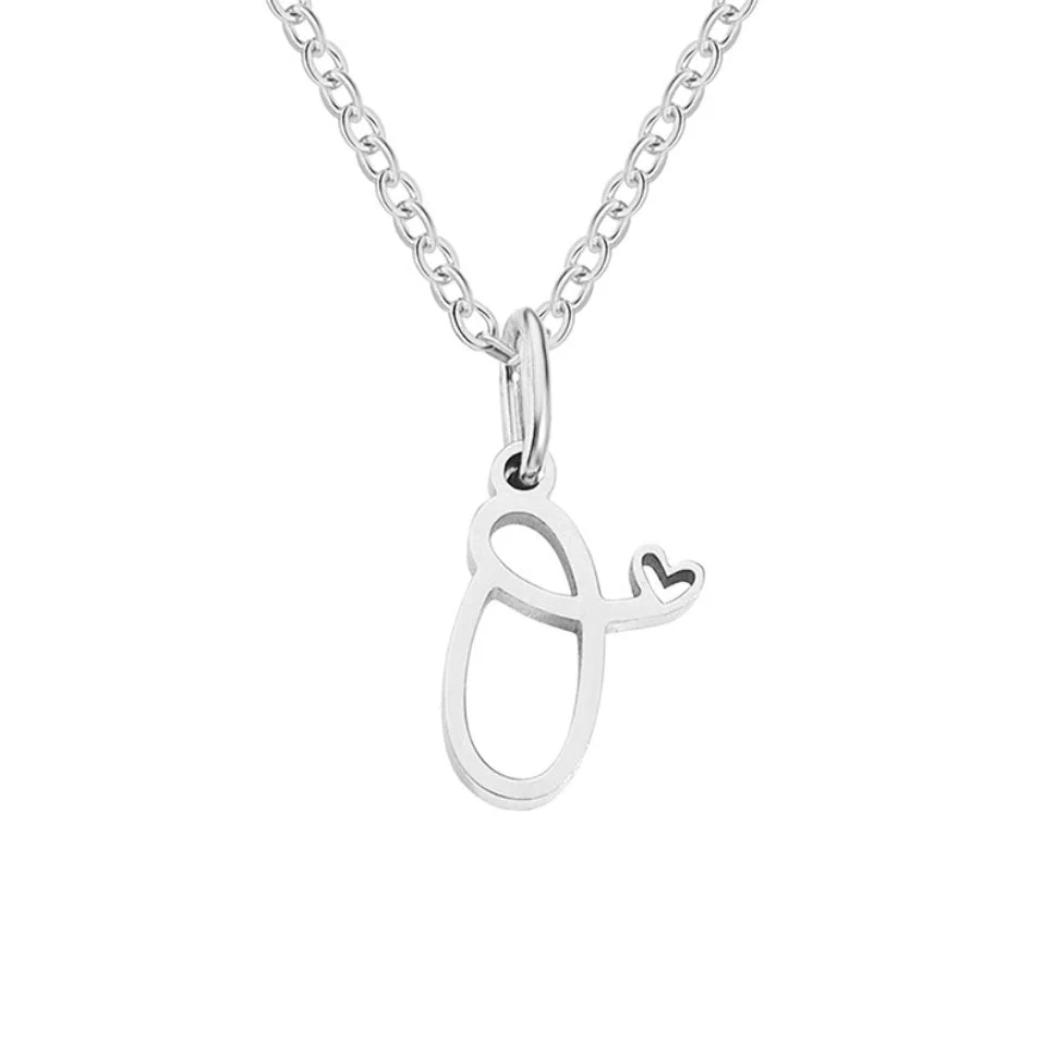 Silver Letter Heart Necklace - Image 19