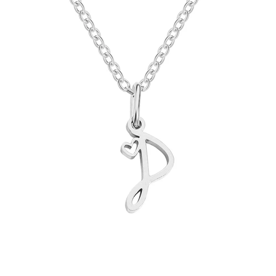 Silver Letter Heart Necklace - Image 20