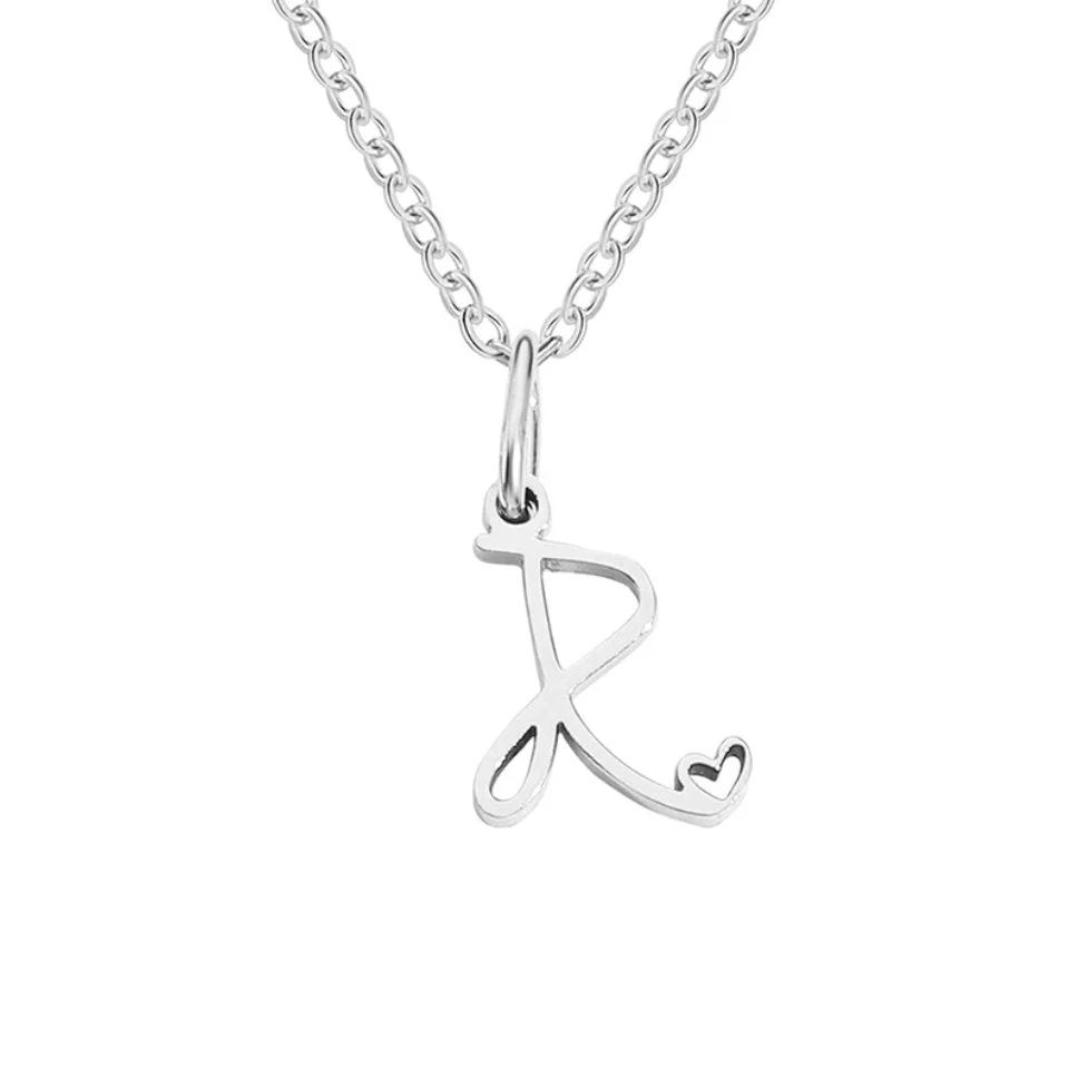 Silver Letter Heart Necklace - Image 22