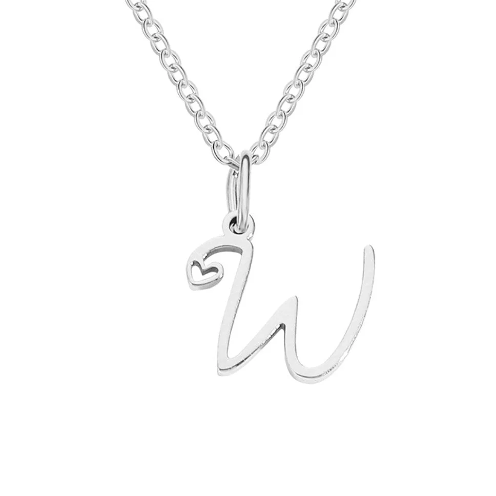 Silver Letter Heart Necklace - Image 27