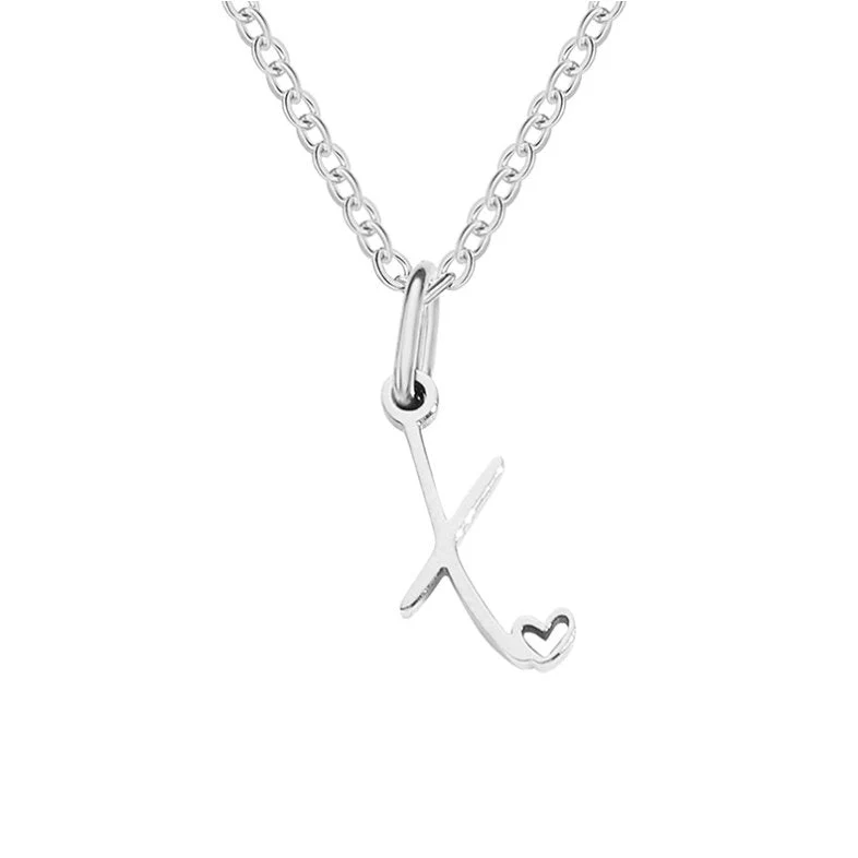 Silver Letter Heart Necklace - Image 28