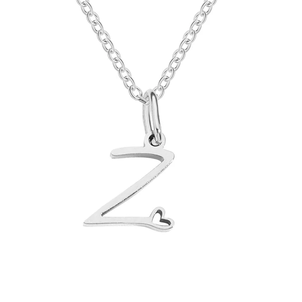 Silver Letter Heart Necklace - Image 30