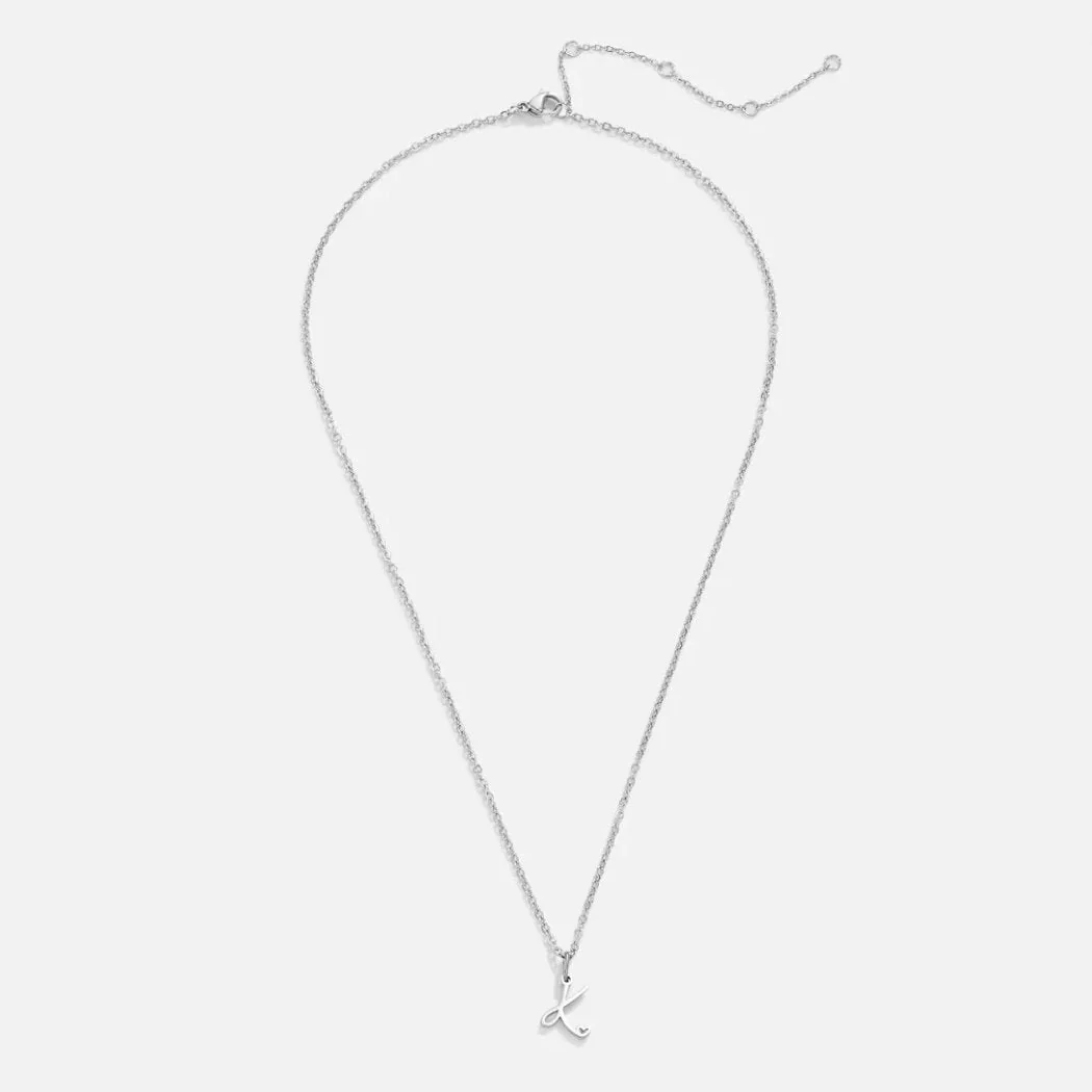Silver Letter Heart Necklace - Image 4