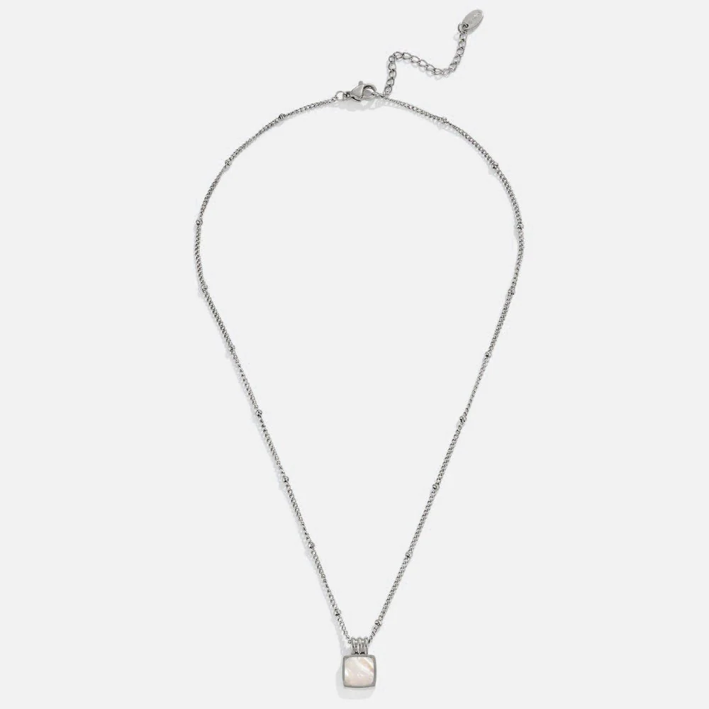 Silver Lucia White Shell Pendant Necklace - Image 3