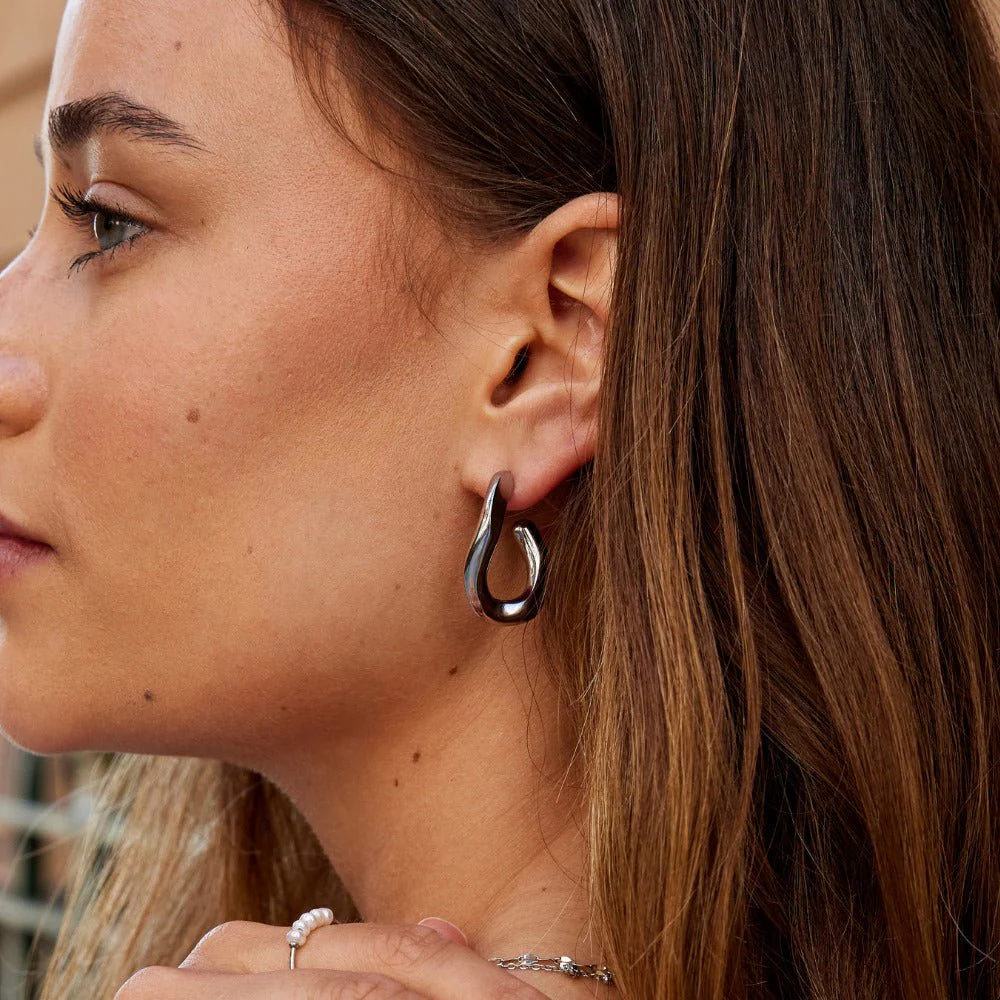 Silver Nevada Hoop Earrings - Image 2