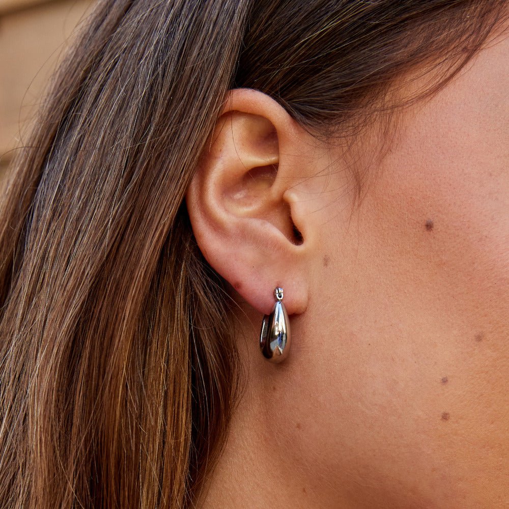 Silver Serenity Hoop Earrings - Image 2