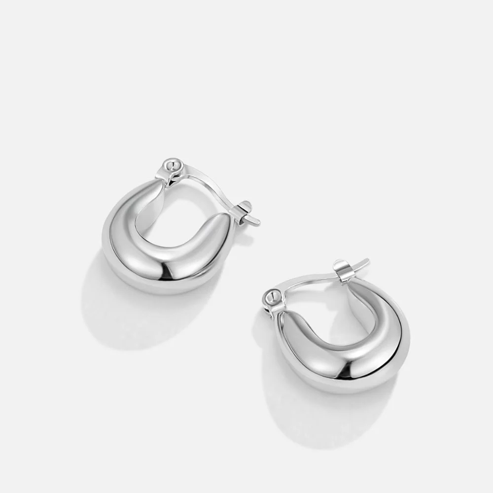 Silver Serenity Hoop Earrings - Image 3
