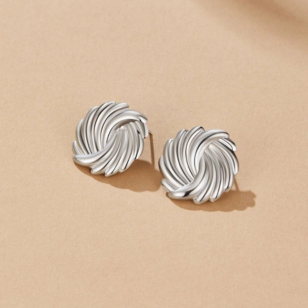 Silver Spiral Earrings - Image 4