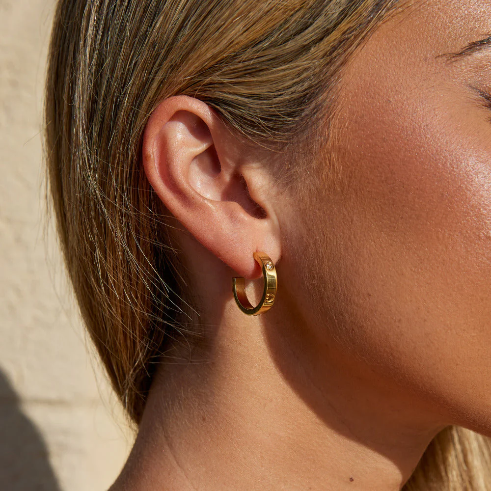 'Small Love' Hoop Earrings - Image 2