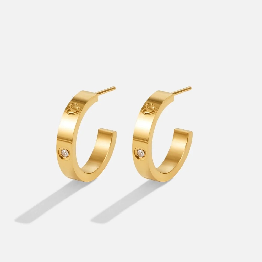 'Small Love' Hoop Earrings - Image 3