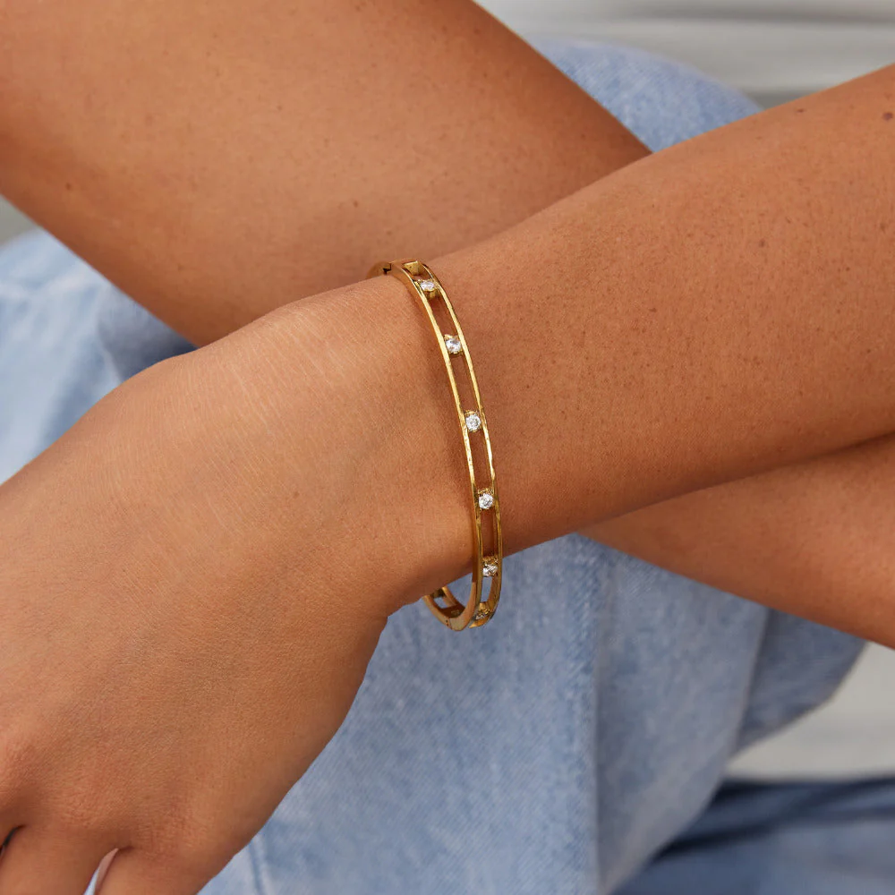 Sofia Crystal & Gold Bangle - Image 2