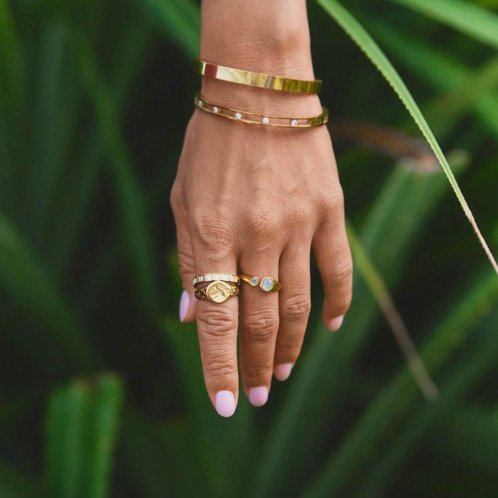 Sofia Crystal & Gold Bangle - Image 3