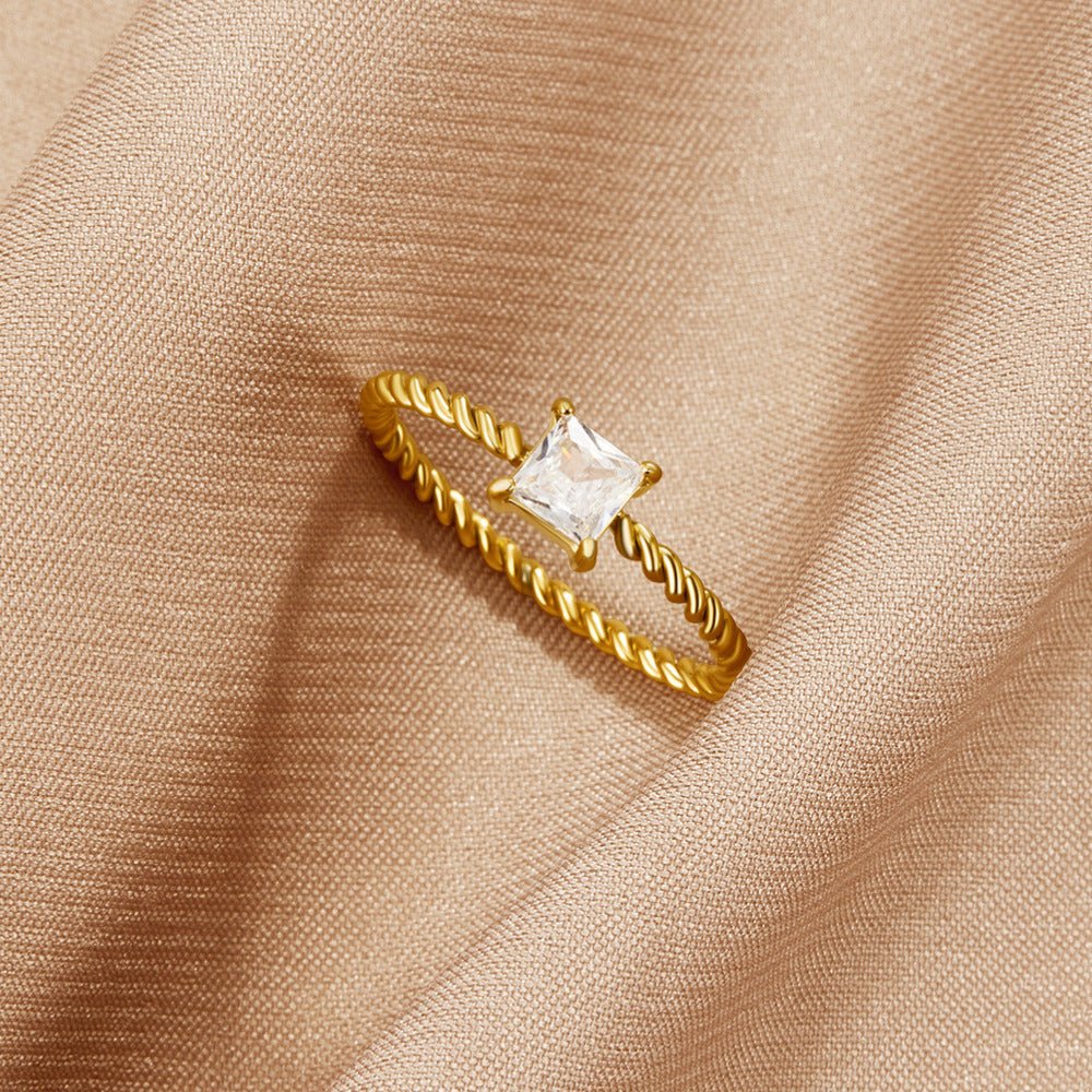 Sofia Crystal Twisted Ring - Image 3