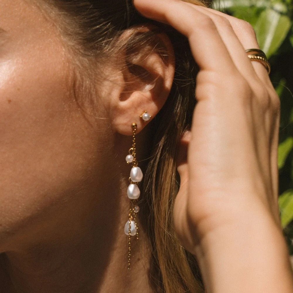 Sofia Pearl Stud Earrings - Image 2