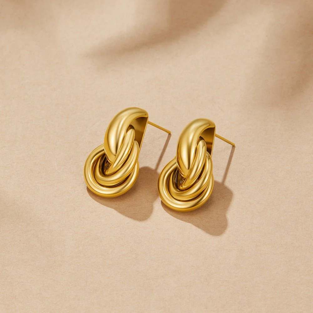 Sofia Twisted Gold Hoop Earrings - Image 4