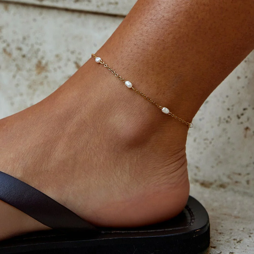 Nura Freshwater Pearl Anklet - Image 3