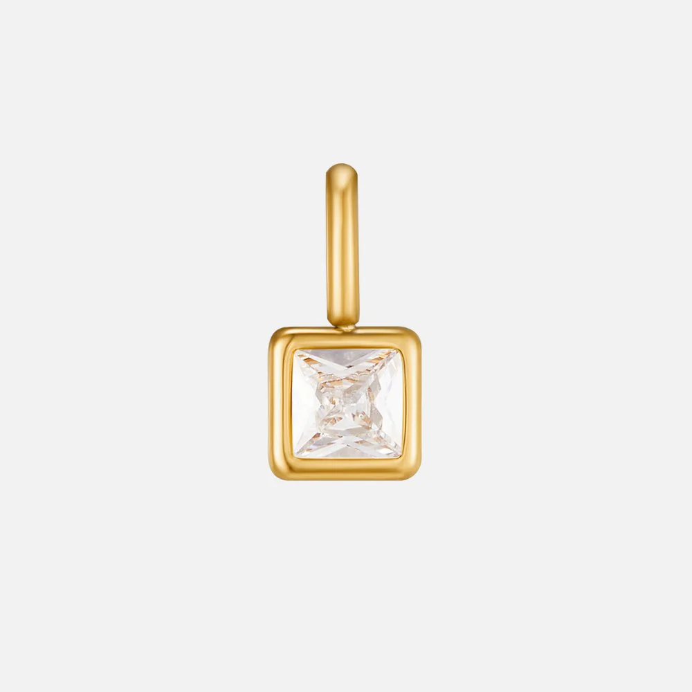 Square Pendant Birthstone Necklace - Image 10