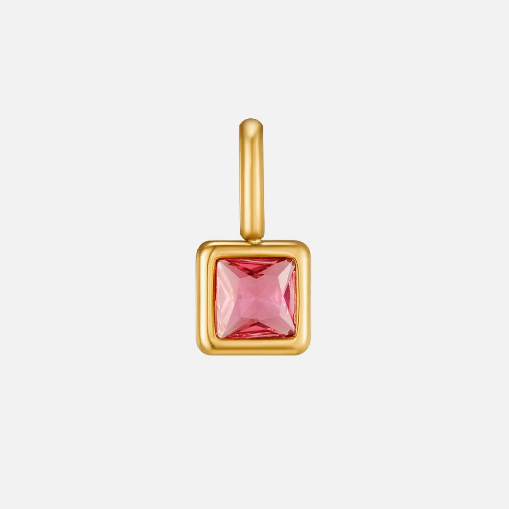 Square Pendant Birthstone Necklace - Image 12