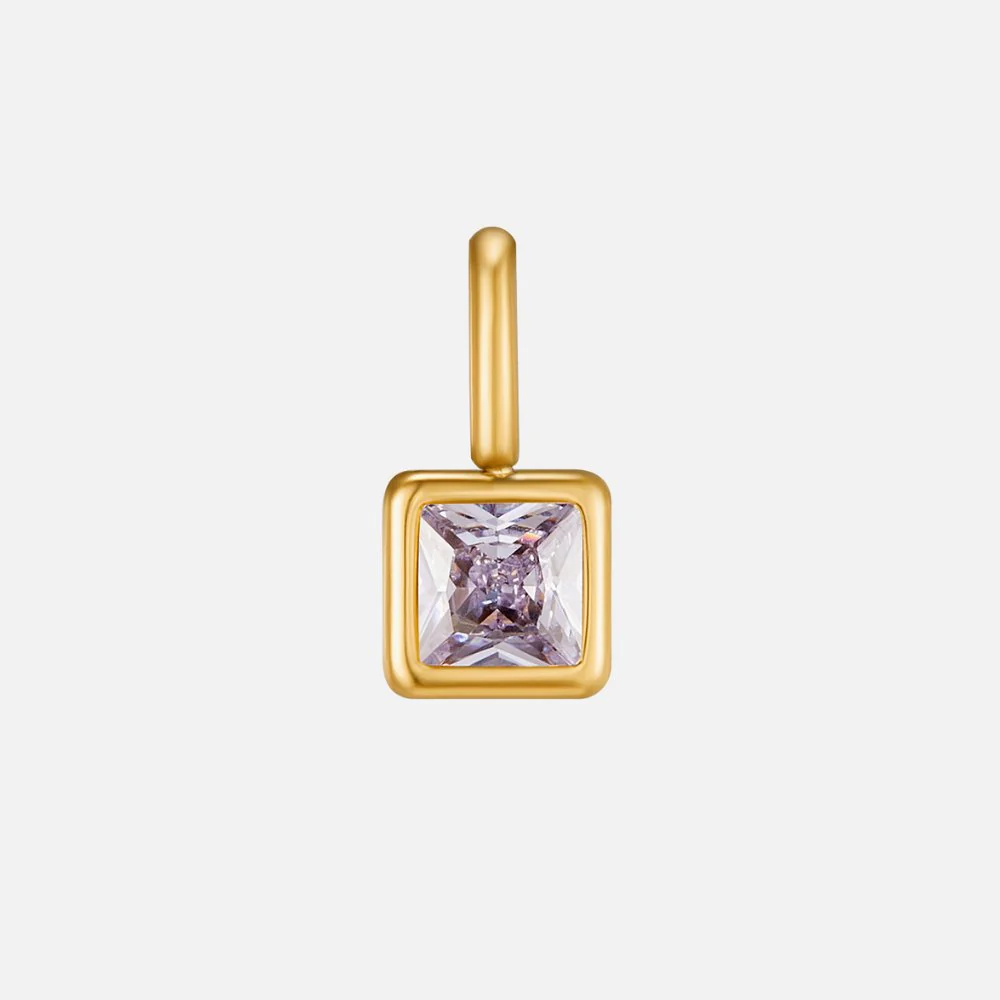 Square Pendant Birthstone Necklace - Image 13