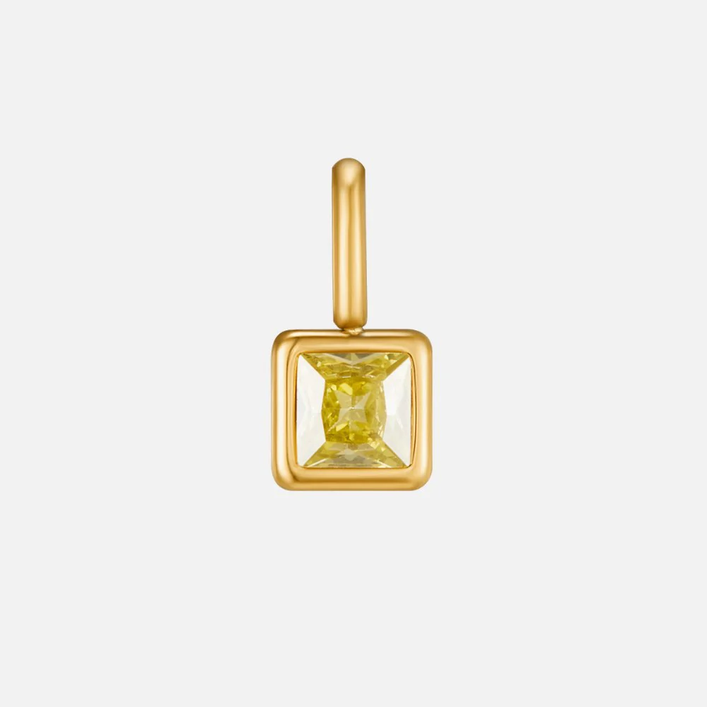 Square Pendant Birthstone Necklace - Image 14