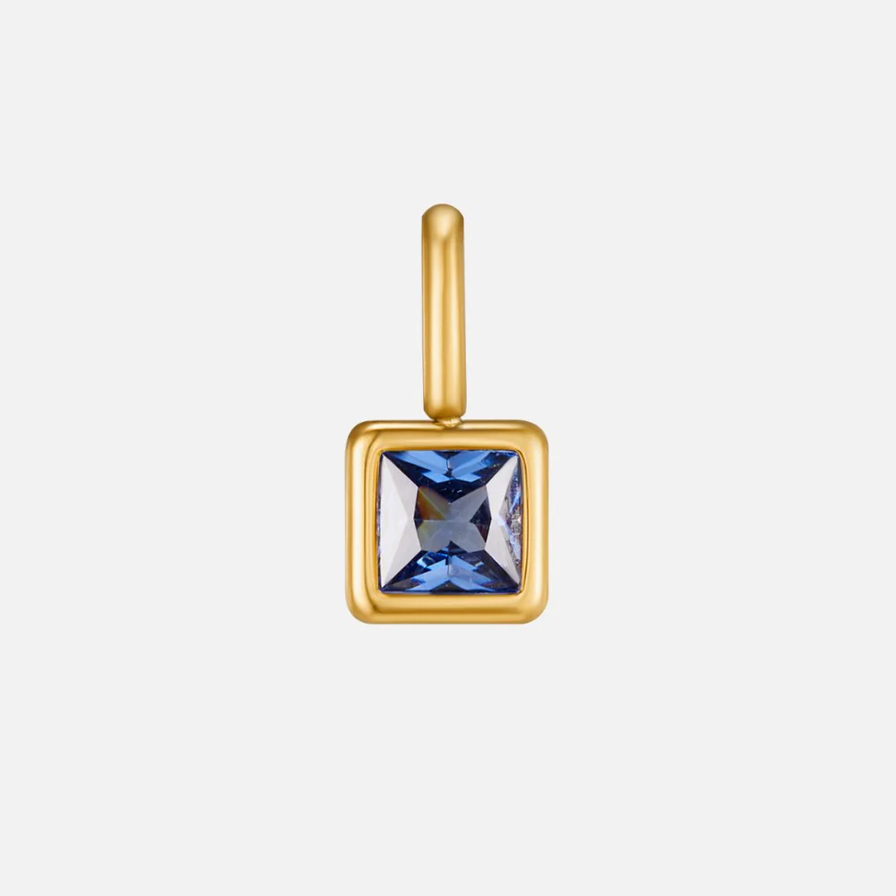 Square Pendant Birthstone Necklace - Image 15