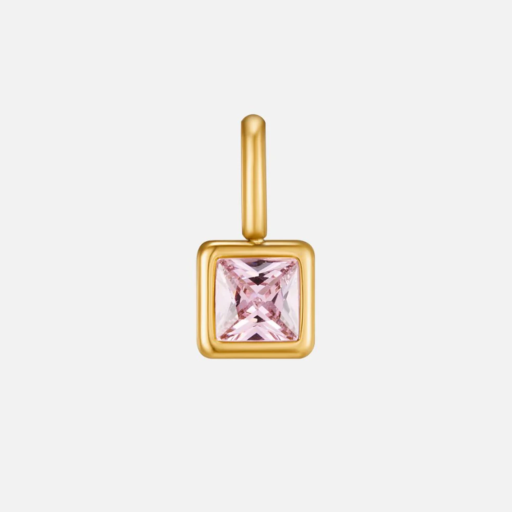 Square Pendant Birthstone Necklace - Image 16
