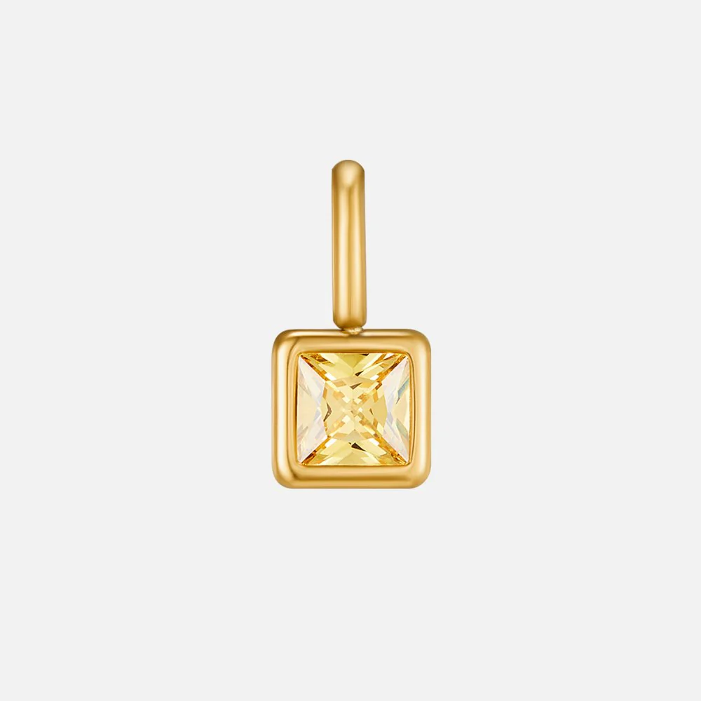 Square Pendant Birthstone Necklace - Image 17