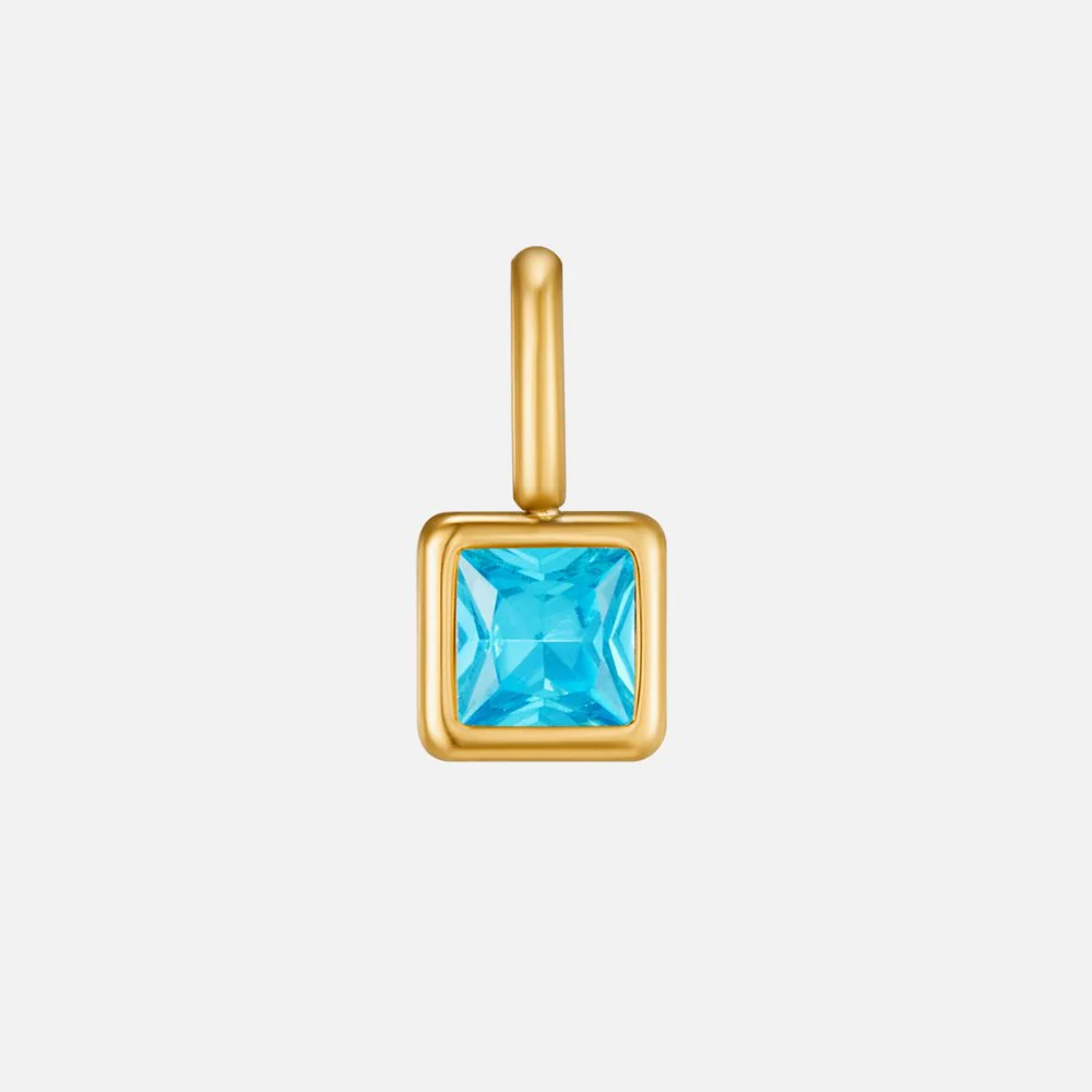 Square Pendant Birthstone Necklace - Image 18
