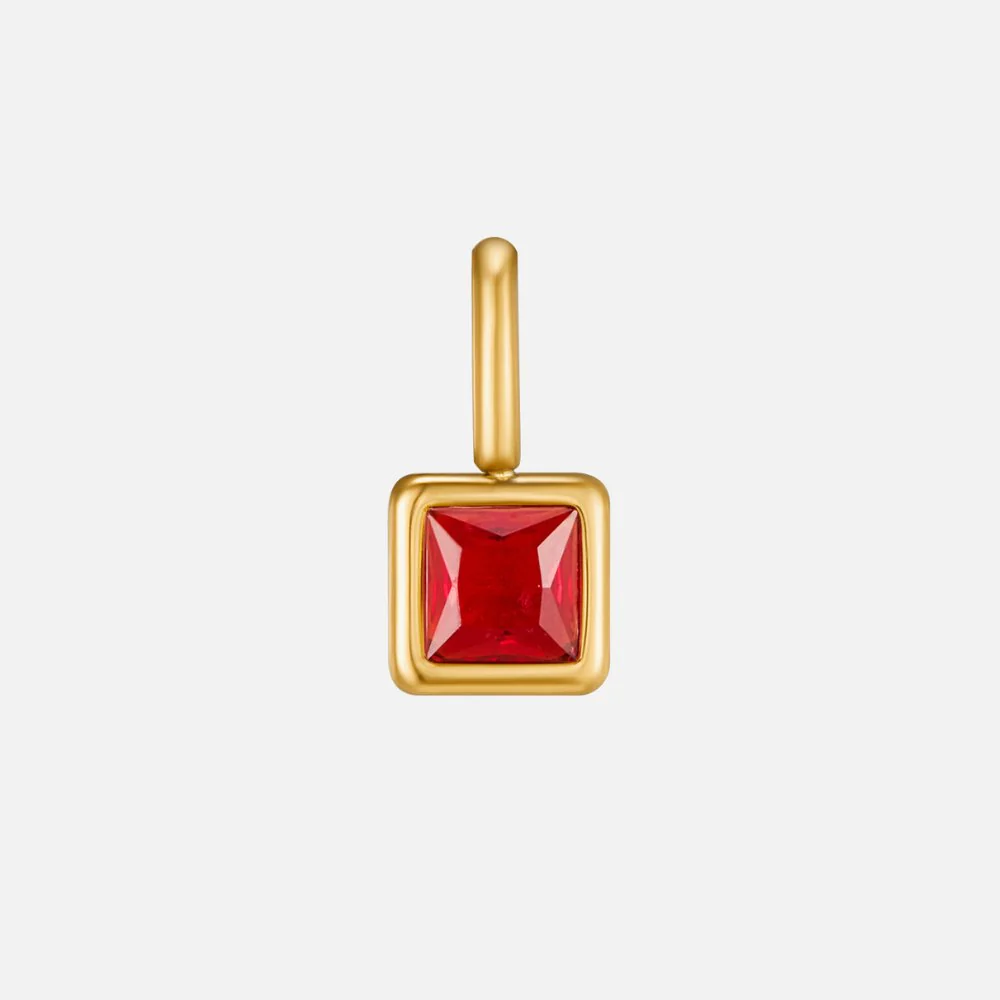 Square Pendant Birthstone Necklace - Image 7