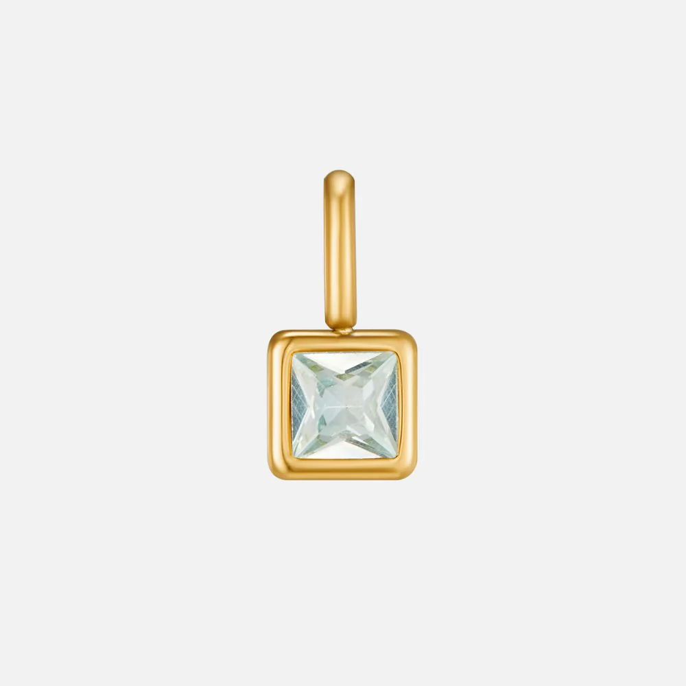 Square Pendant Birthstone Necklace - Image 9