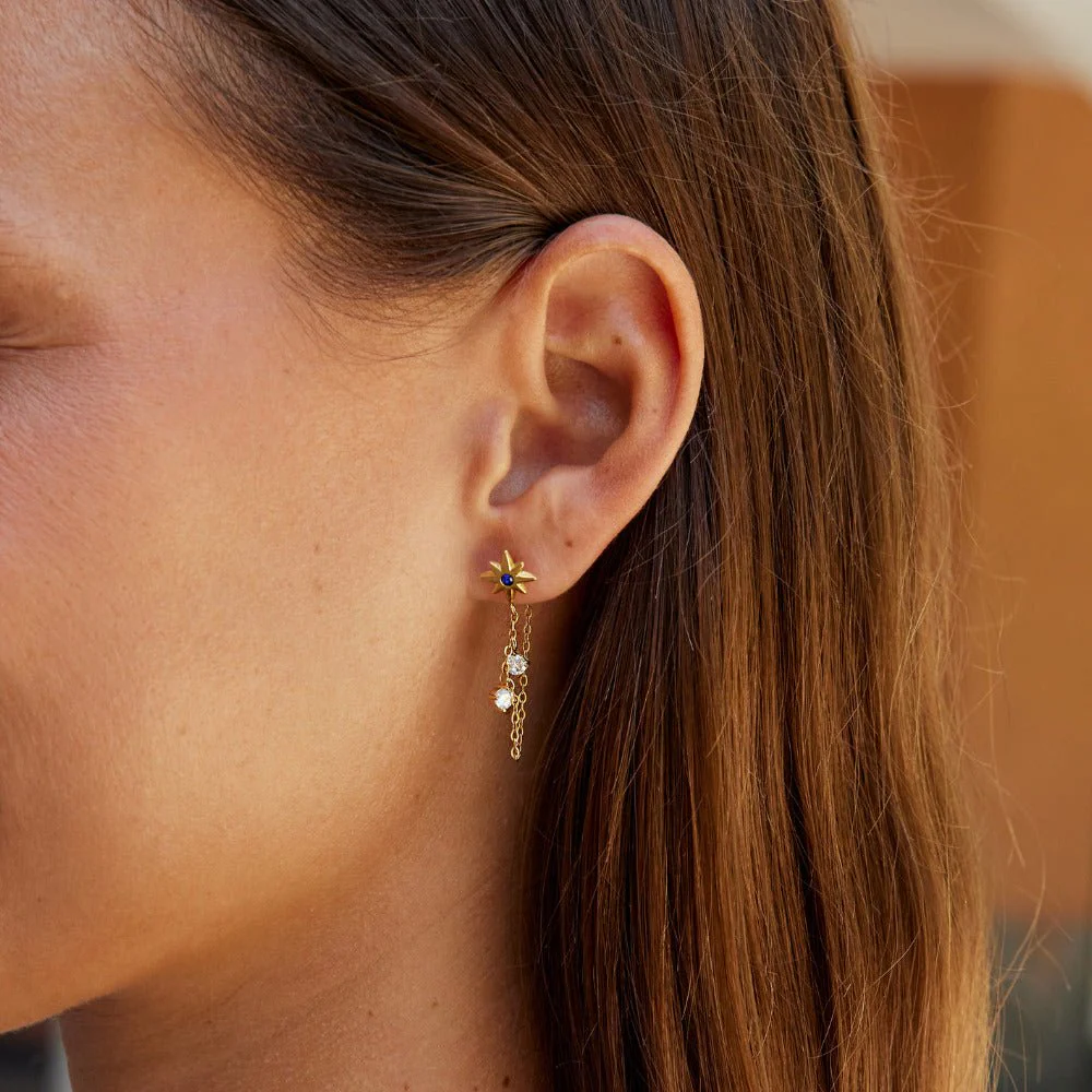 Starburst Crystal Drop Earrings - Image 2