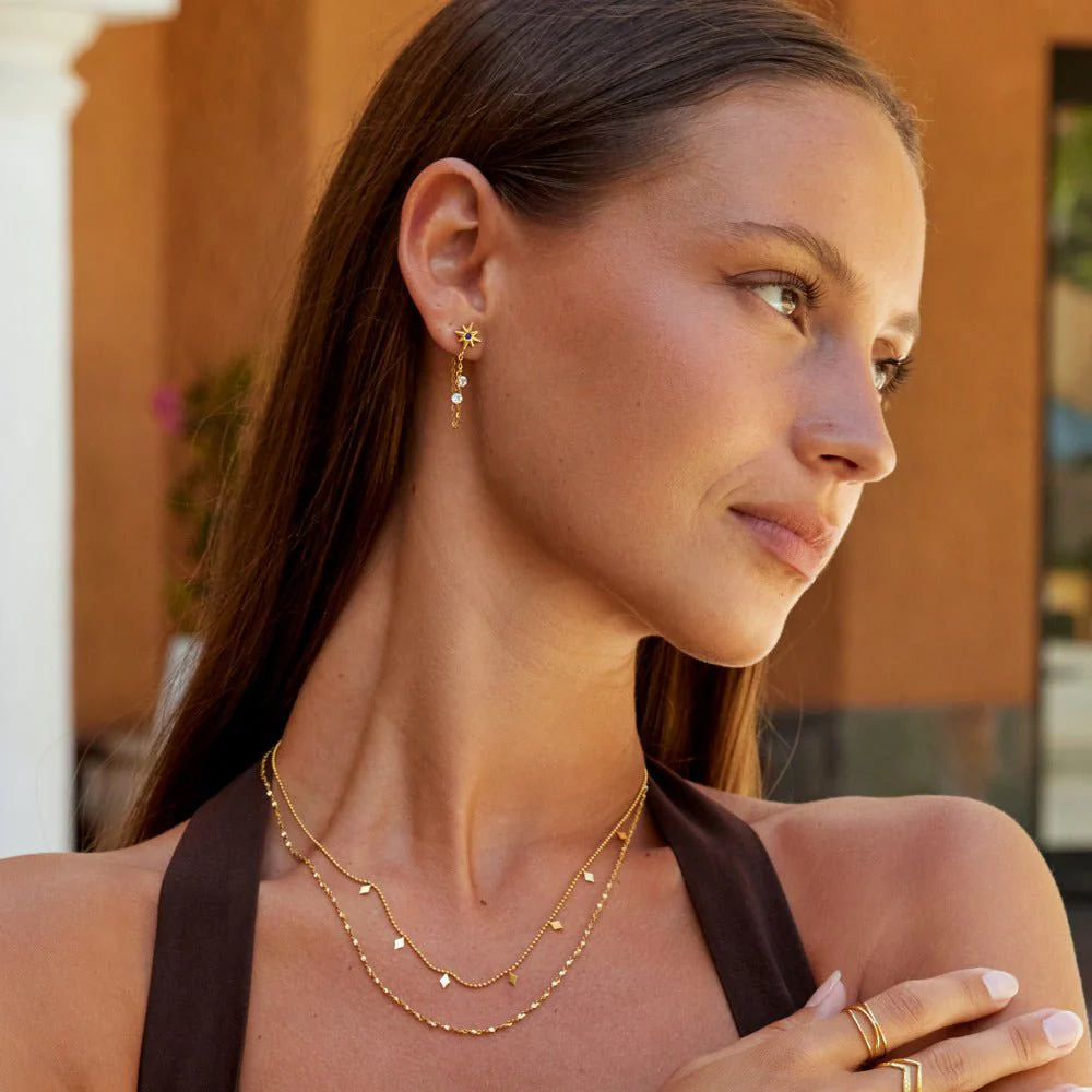 Starburst Crystal Drop Earrings - Image 4
