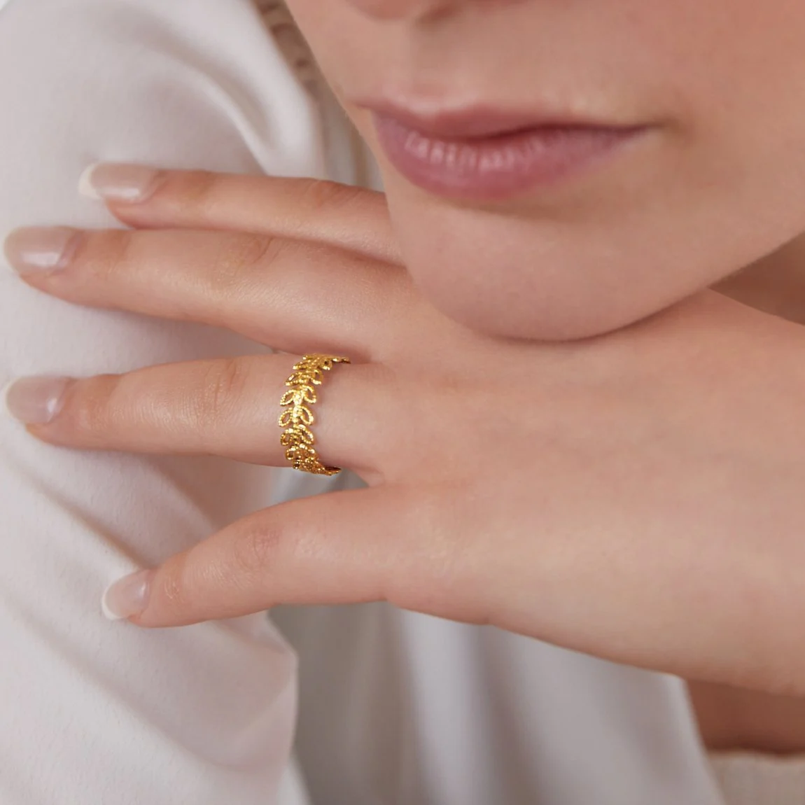 Summer Bloom Leaf Ring - Image 3