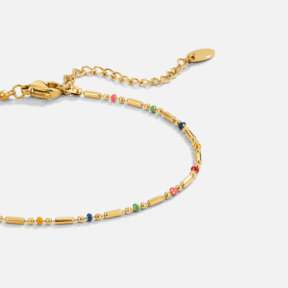 Rainbow Bead Anklet - Image 4