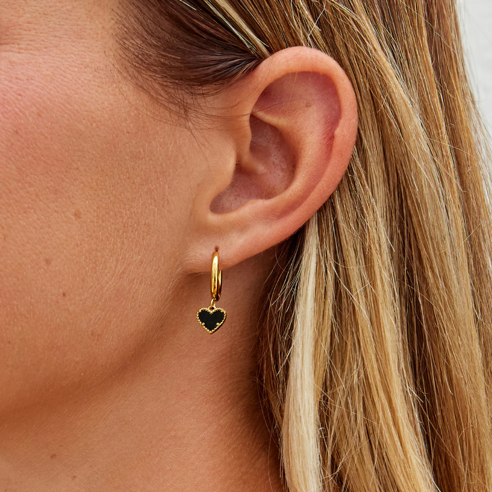 'Tainted Hearts' Hoop Earrings - Image 2