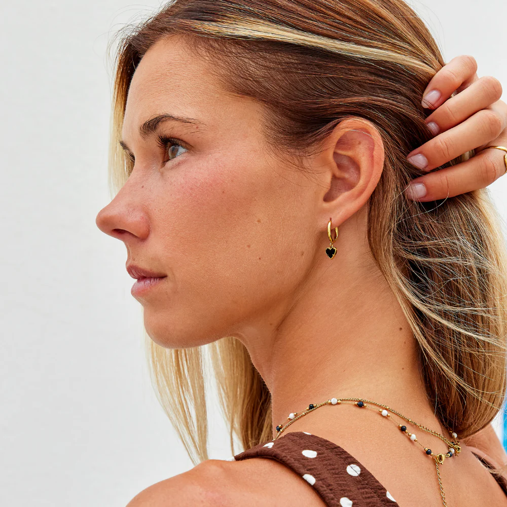 'Tainted Hearts' Hoop Earrings - Image 3