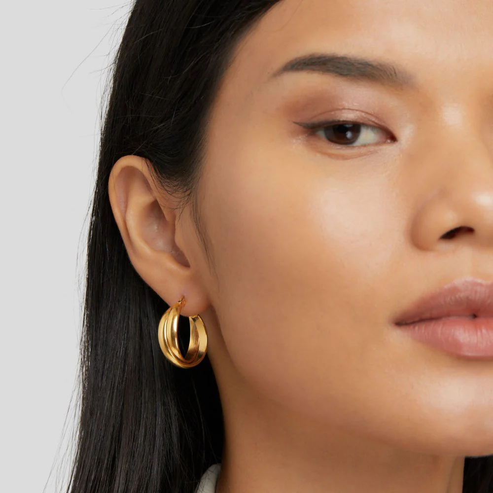 Talia Gold Hoop Earrings - Image 3