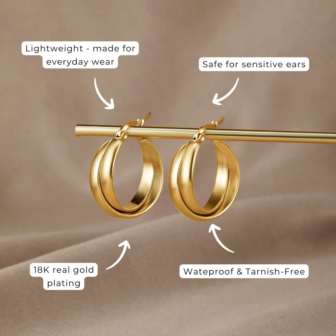 Talia Gold Hoop Earrings - Image 4