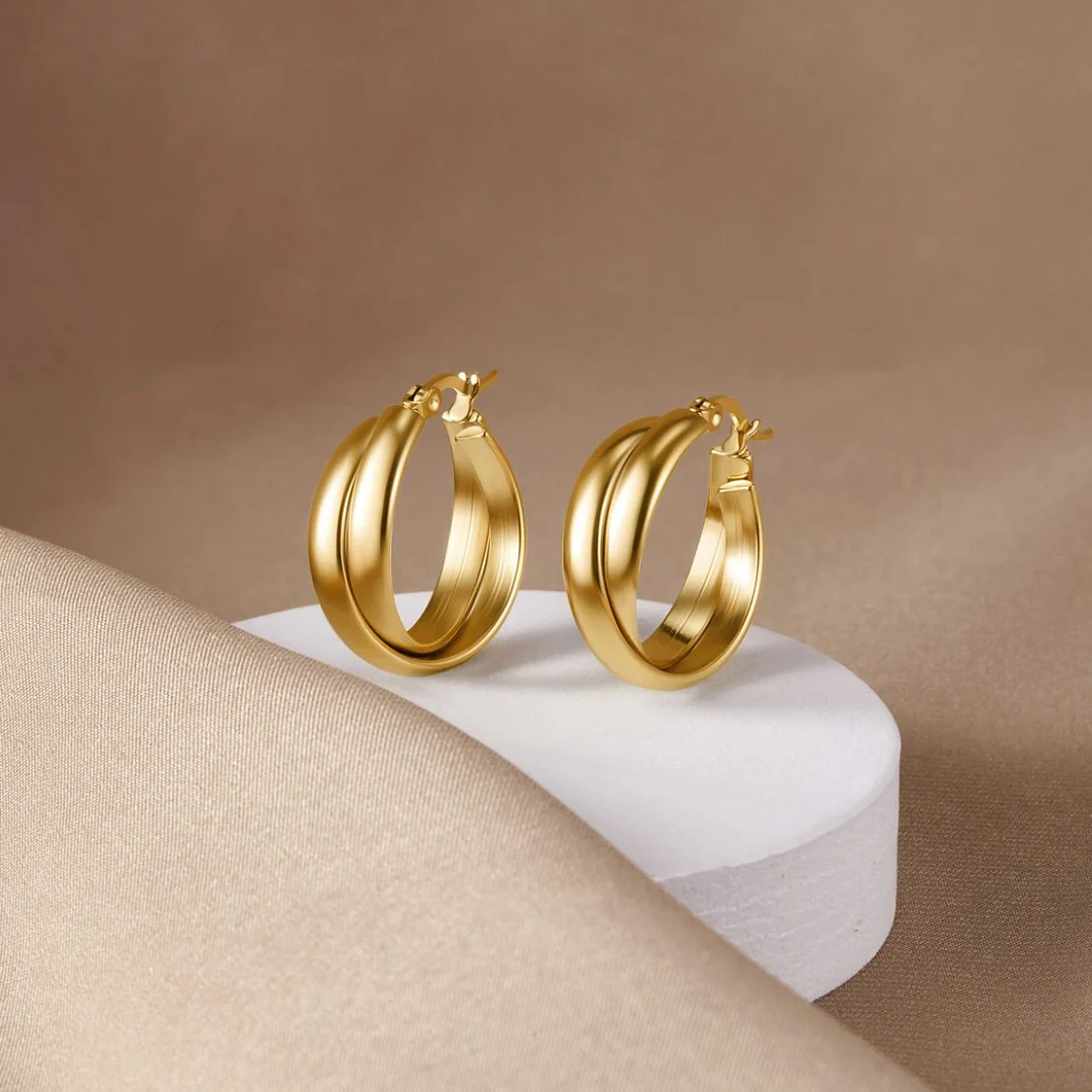 Talia Gold Hoop Earrings - Image 6