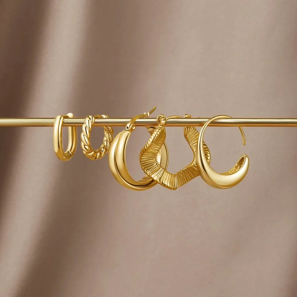 Talia Gold Hoop Earrings - Image 8