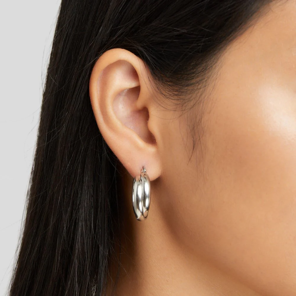 Talia Silver Hoop Earrings - Image 4