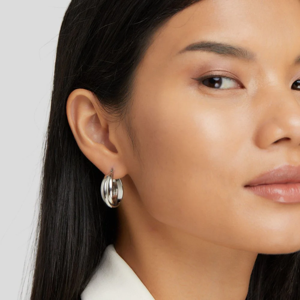 Talia Silver Hoop Earrings - Image 5