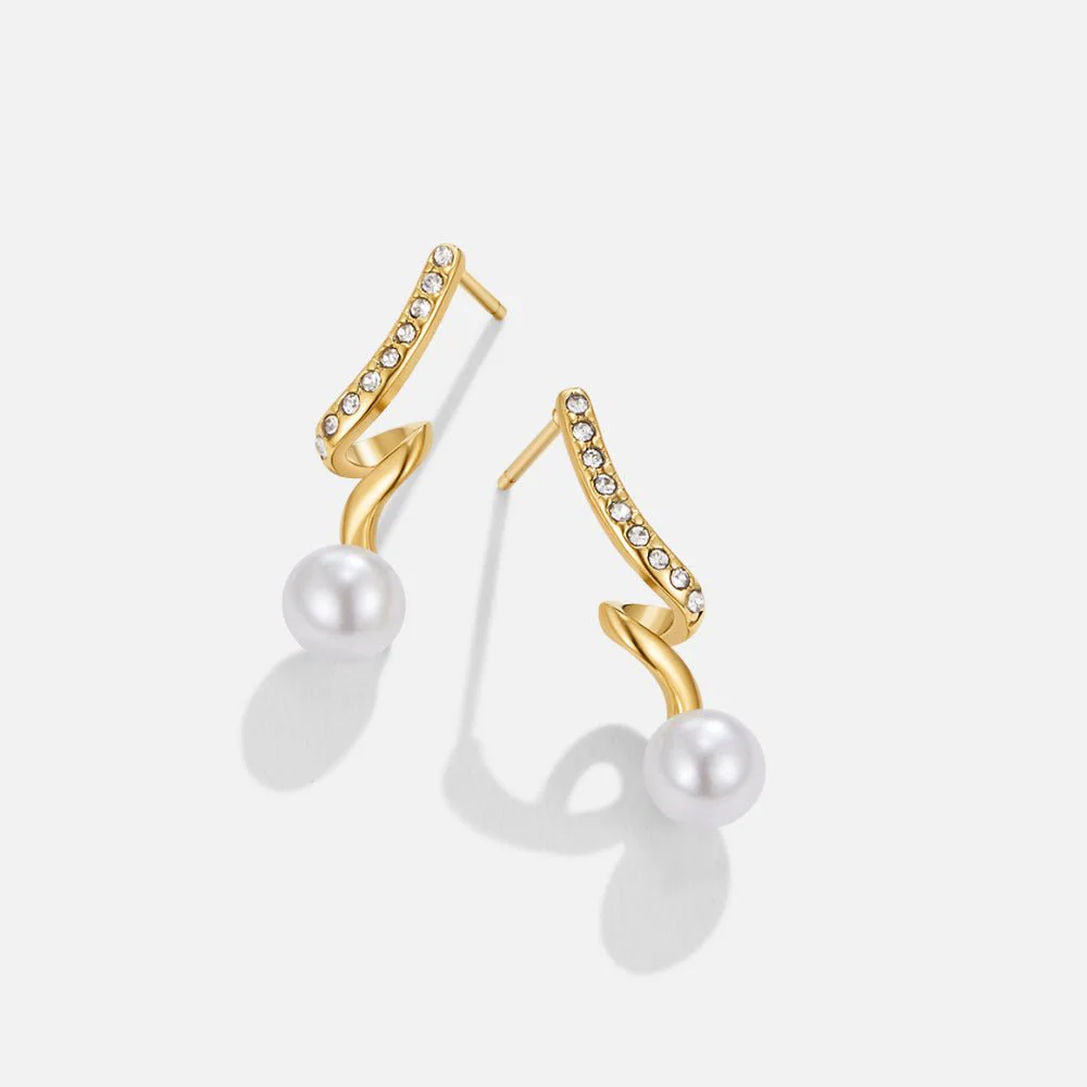 Tamara Pearl Wave Earrings - Image 4