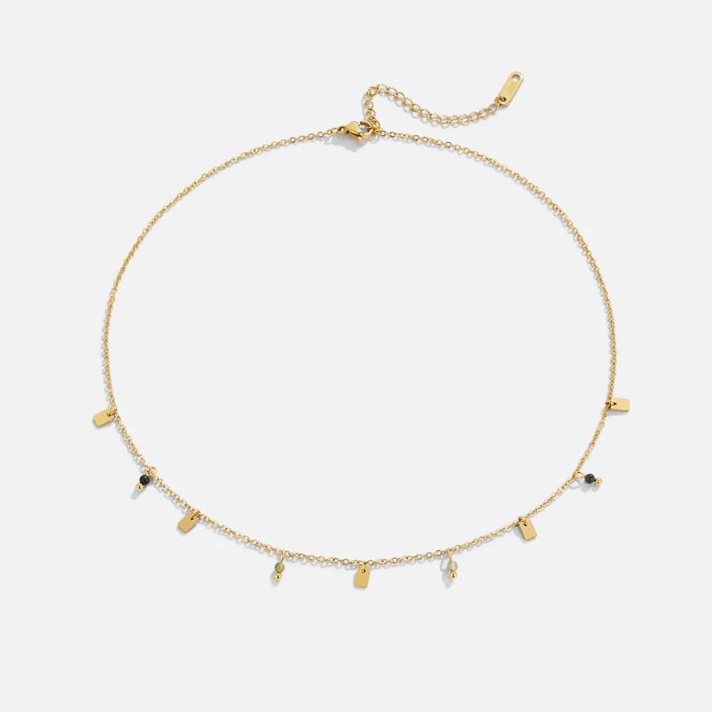 Tara Gold Square Droplet Necklace - Image 6